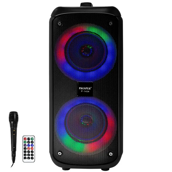 CAIXA KARAOK PROSPER P1434 USB BLUETOOTH 1MICROFONE 1000WATTS PRETO