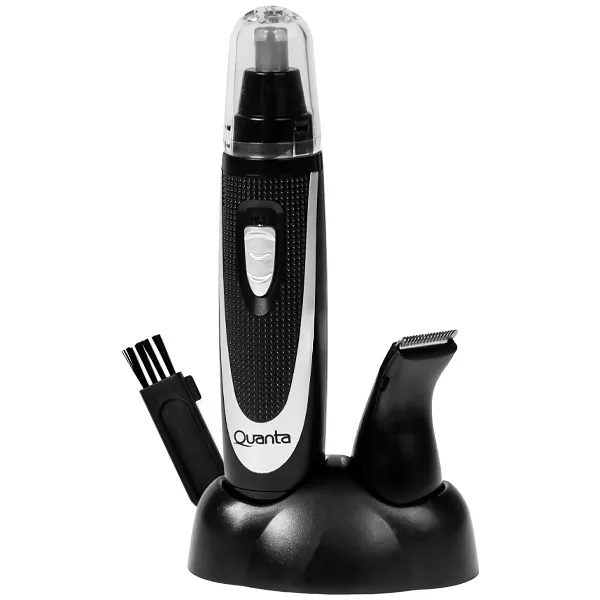 DEPILADOR NASAL QUANTA QTCET21 2EM1 PILHA PRETO/SILVER