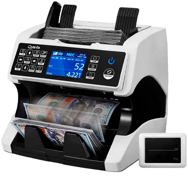 CONTADOR DE DINHEIRO QUANTA QTCDD25 2V PRETO/BRANCO