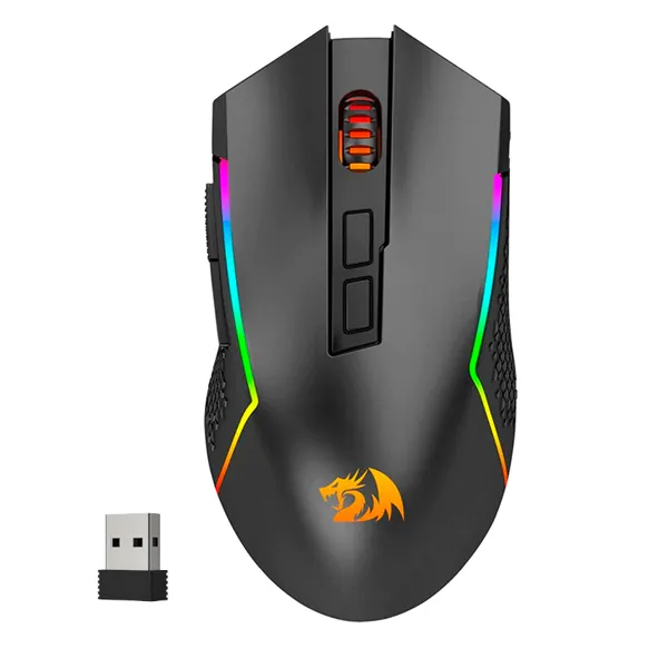 MOUSE REDRAGON M693 TRIDENT RGB WIRELESS GAMING USB OPTICO PRETO