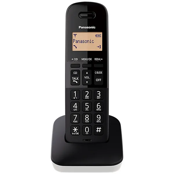 TELEFONE PANASONIC KX-TGB310LAW S/FIO C/BINA 2V BRANCO/PRETO S/G