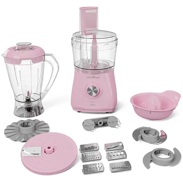Multiprocesador Britânia Pink Lovers BMP1100 12 em 1 + Licuadora + Exprimidor 220V ~ 50/60 Hz - Rosa