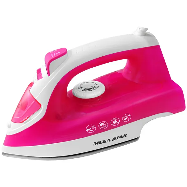 Plancha MegaStar PA608P de 1.800 watts Antiadherente + Spray 220V ~ 50/60 Hz - Rosa/Blanca