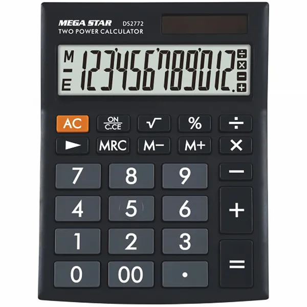 CALCULADORA MEGASTAR DS2772 12 DIGITOS PRETO/CINZA