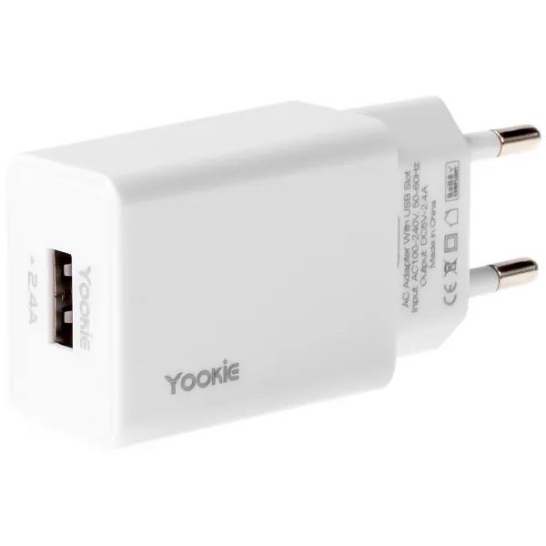 ADAPTADOR DE TOMADA USB YOOKIE KI202Y 12W 1SAIDA (PADRAO BR) BRANCO
