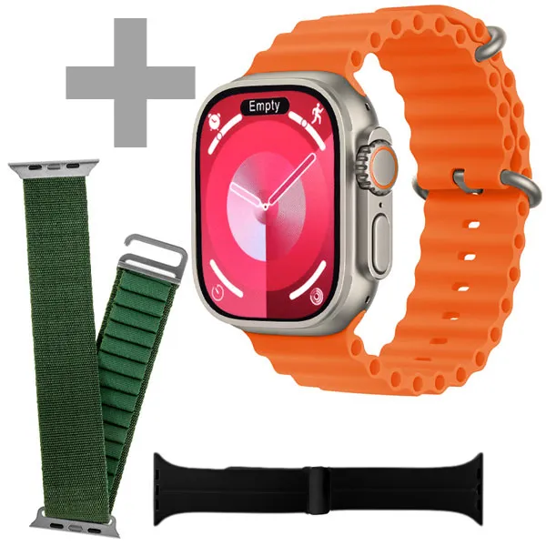 RELOGIO BLULORY GLIFO ULTRA 2 49MM SMART WATCH DOURADO/LARANJA