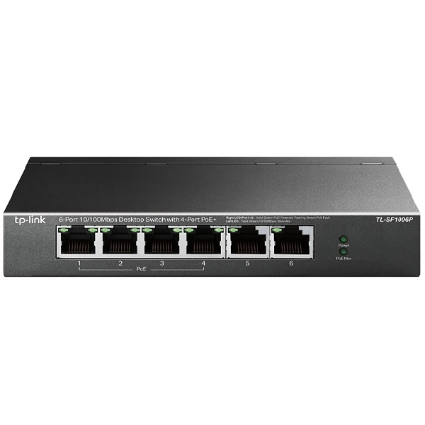 SWITCH TP-LINK TL-SF1006P 6PORTAS 10/100MBPS PRETO