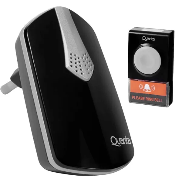 CAMPAINHA QUANTA QTCWE05I S/FIO 2V PRETO/SILVER