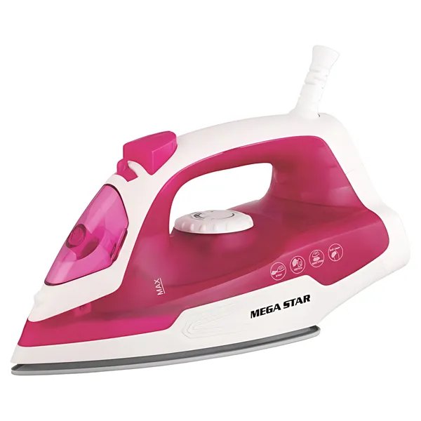 Ferro a Vapor MegaStar PA602 de 1.200 watts + Spray 220V ~ 50/60 Hz - Rosa/Branco