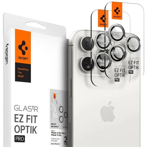 PELICULA VIDRO CAMERA SPIGEN IPHONE 15PRO/15PROMAX AGL07165 C/2UN TRAN