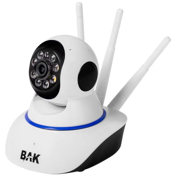 CAMERA IP BAK BK-9100 SMARTPHONE MICROFONE WIFI BRANCO