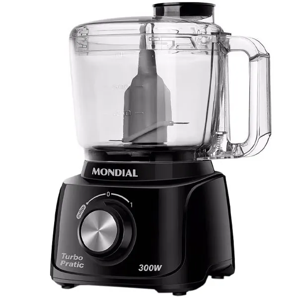 Mini Processador de Alimentos Mondial Turbo Pratic MP-16-B 500 ml 220V ~ 50/60 Hz - Preto