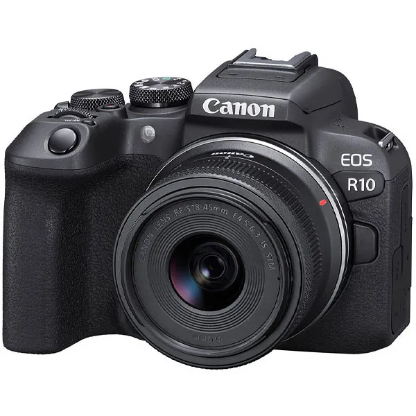 Câmera Canon EOS R10 24.2MP Wi-Fi/Bluetooth com Lente RF-S 18-45 mm F4.5-6.3 IS STM - Preta