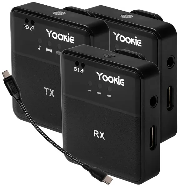 MICROFONE  P/ CELULAR YOOKIE YM07 2EM1 WIRELESS USB-C PRETO