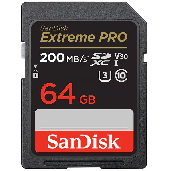 MEMORIA  SD SANDISK SDSDXXU 64GB EXTREME PRO 200MB/S CLASS 10 PRETO