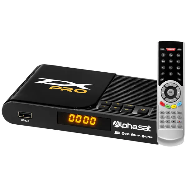 RECEPTOR FTA ALPHASAT TX PRO 5G FULL HD WIFI EMBUTIDO PRETO