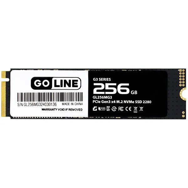 HD GOLINE SSD GL256MG3 256GB M.2 PCIE GEN3 NVME PRETO