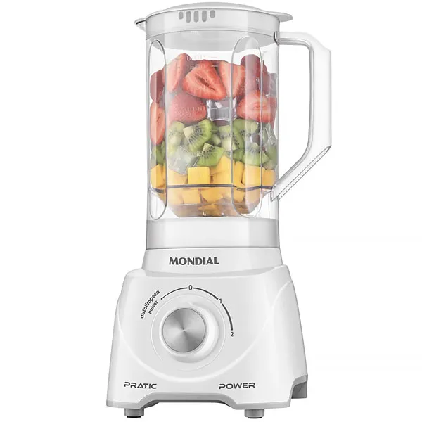 LIQUIDIFICADOR MONDIAL L-97-W PRATIC POWER 2.2LITROS 220V/50/60HZ BRAN