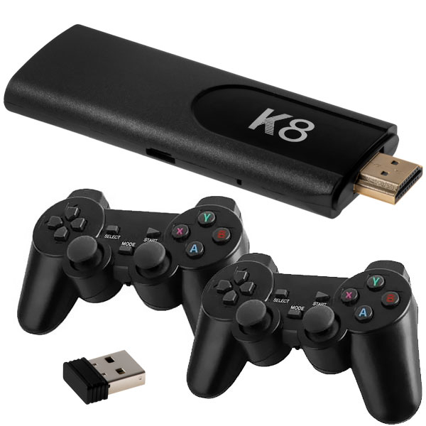 GAME *GAMESTICK K8 WIRELESS +JOYSTICK +64GB +JOGO 3D PRETO