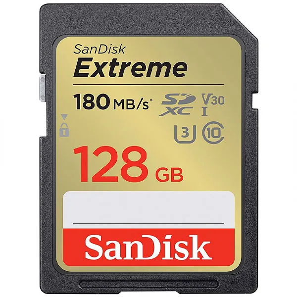 MEMORIA  SD SANDISK SDSDXVA 128GB EXTREME 180MB/S CLASS 10 DOURA/PRETO