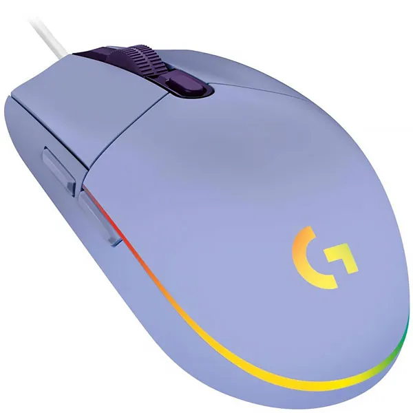 Mouse Gaming Logitech G203 USB até 8.000 DPI com Backlight RGB - Roxo