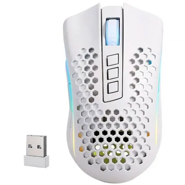 Mouse Gaming Inalámbrico Redragon Storm Pro M808W-KS hasta 16.00 DPI con Backlight RGB - Blanco