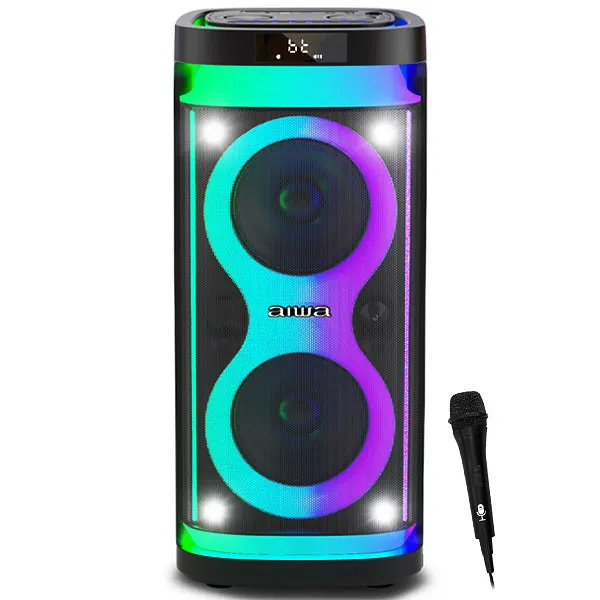 CAIXA *KARAOK AIWA AW-POH4D USB BLUETOOTH 1MICROFONE 600WATTS PRETO