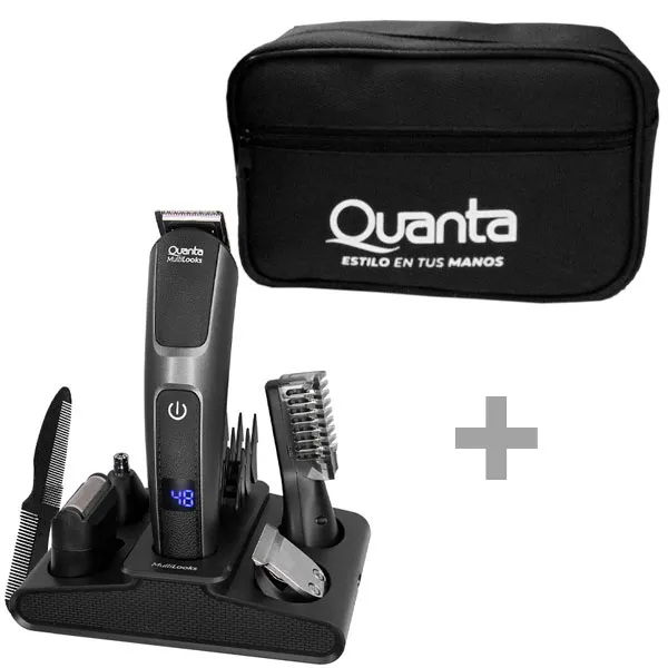 MAQUINA QUANTA QTAPK20 12EM1 RECARREGAVEL CINZA/PRETO+NECESER