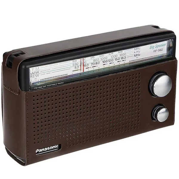 RADIO PORTATIL PANASONIC RF-562DD2 FM MW SW PILHA PRETO+CAPA MARROM