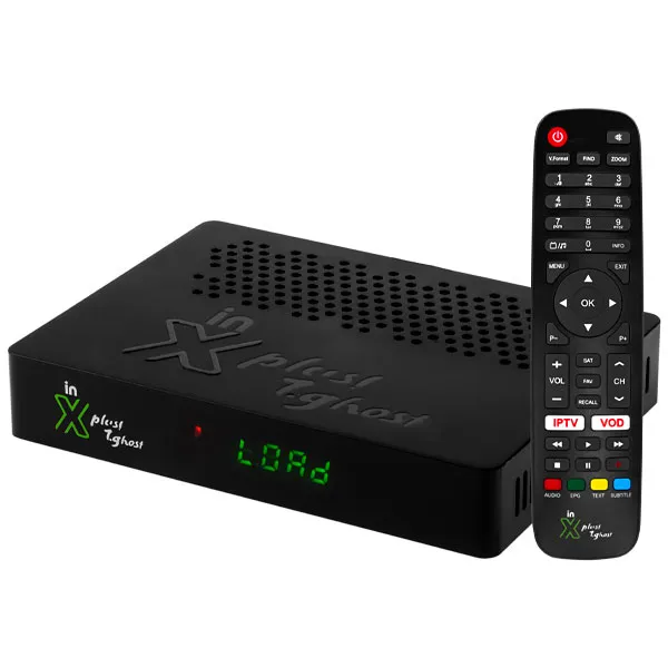 RECEPTOR FTA IN X PLUS! TEAM GHOST IPTV WIFI EMBUTIDO PRETO