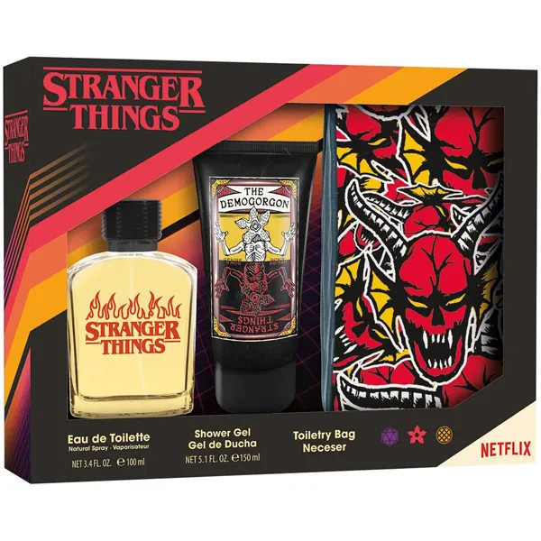PERFUME MASCULINO NETFLIX STRANGER THINGS EDT100+GEL150+NECES KT(95288