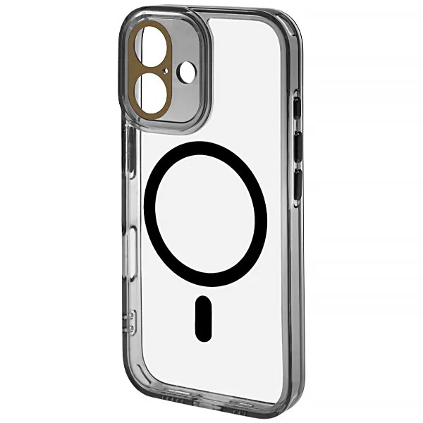 CAPA CEL S/MARCA IPHONE 16 MAGSAFE 2 TRANSPARENTE/PRETO