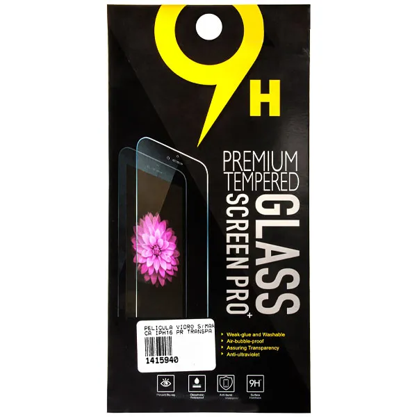 PELICULA VIDRO S/MARCA IPHONE 16 PRO TRANSPARENTE
