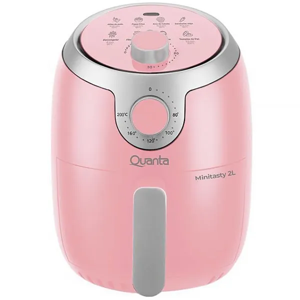 Fritadeira Elétrica Quanta Minitasty QTAF230 1.000 watts 127V ~ 60Hz - Rosa/Prata