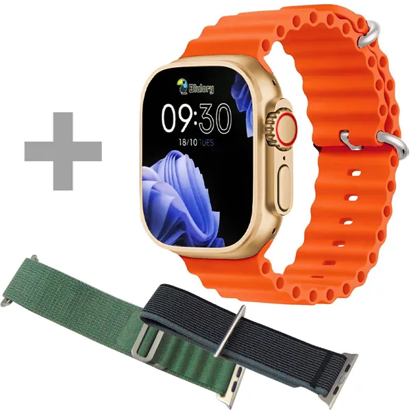 RELOGIO BLULORY ULTRA MAX 2024 SMART WATCH DOURADO/LARANJA