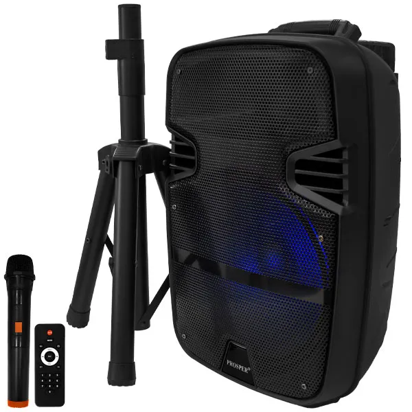 CAIXA KARAOK PROSPER P1012 USB BLUETOOTH 1MICROFONE 10000W 2V PRE+TRIP