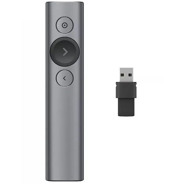 PRESENTER LOGITECH SPOTLIGHT RECARREGAVEL 2.4GHZ WIRELESS USB CINZA