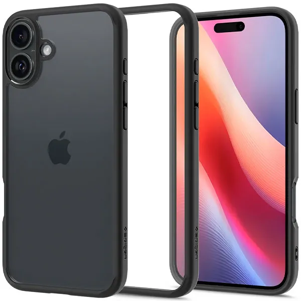 CAPA CEL SPIGEN IPHONE 16 6.1" ACS08201 ULTRA HYBRID TRANSPARENT/PRETO