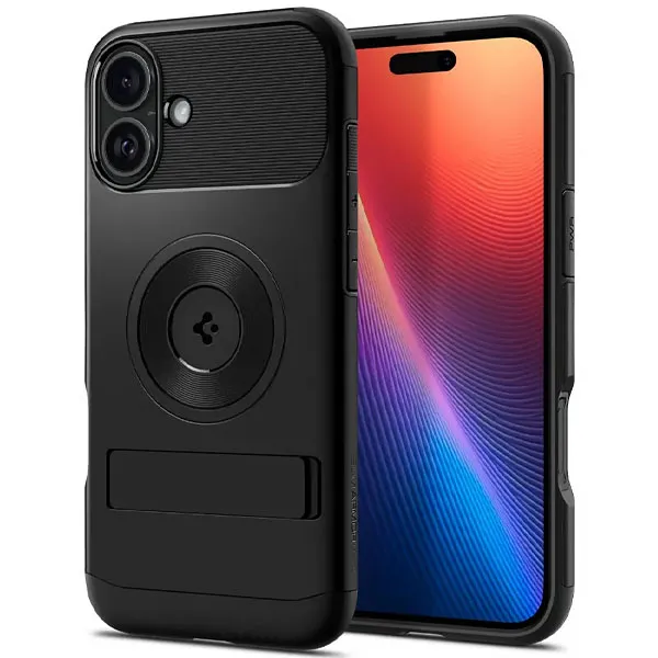 CAPA CEL SPIGEN IPHONE 16 6.1" ACS08227 MAGFIT SLIM ARMOR PRETO