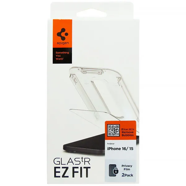 PELICULA VIDRO SPIGEN IPHONE 16/15 AGL06905 GLASTR EZ FIT C/2 TRANSP