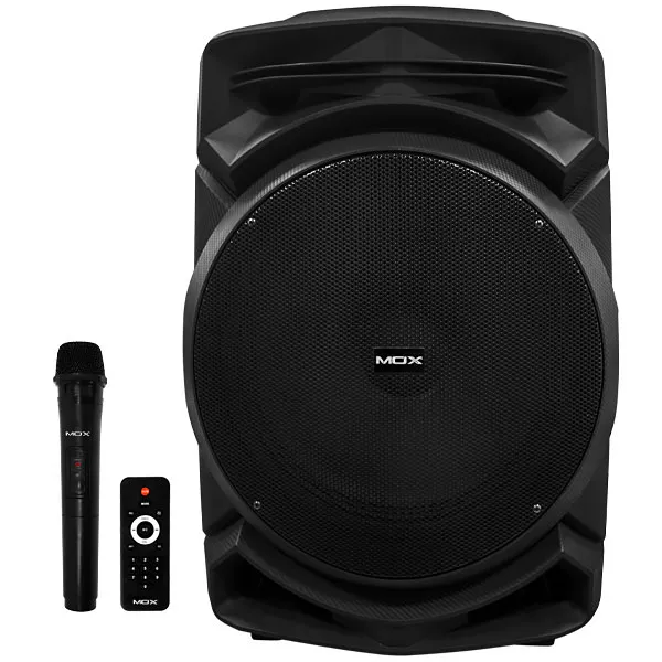 CAIXA KARAOK MOX MO-S1801 USB BLUETOOTH AUXILIAR 1MIC 50000W 2V PRETO