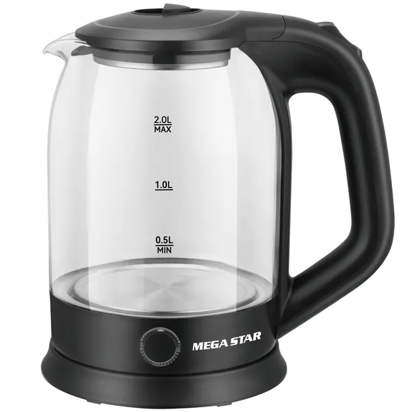 JARRA ELETRICA MEGASTAR TM9806 VIDRO 2LITROS 220V/50/60HZ TRANSPA/PRET