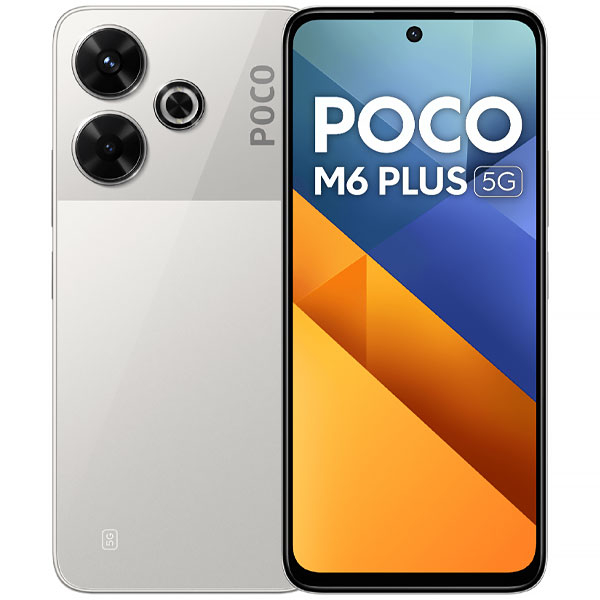 Smartphone Xiaomi POCO M6 Plus 5G Dual SIM de 128GB/8GB RAM de 6.79" 108+2MP/13MP - Ice Silver (India)