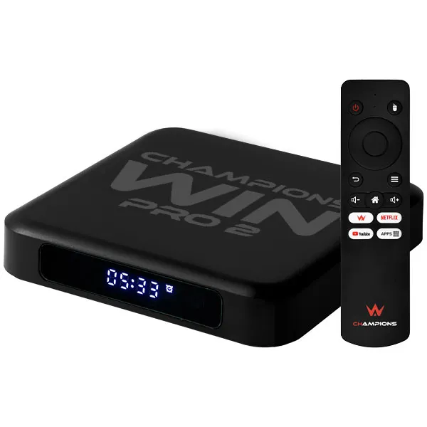 RECEPTOR FTA CHAMPIONS WIN PRO 2 4K ULTRA HD WIFI EMBUTIDO PRETO
