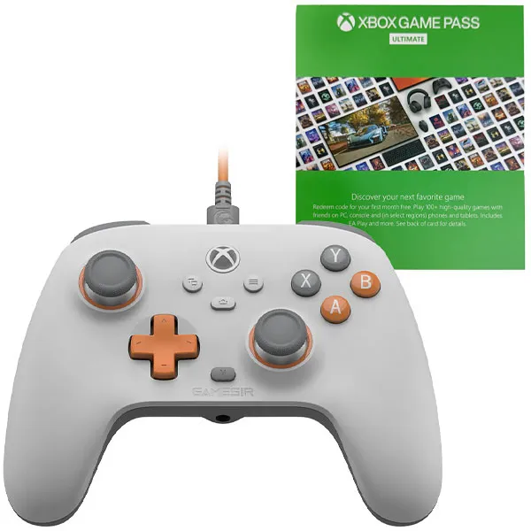 Controle GameSir T7 para PC/Xbox - Branco/Cinza + Game Pass Ultimate