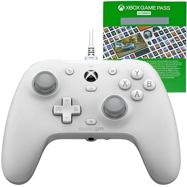 Controle GameSir G7 HE para PC/Xbox - Branco/Gris + Game Pass Ultimate