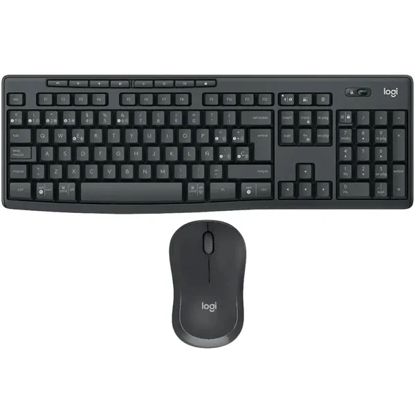 Kit Teclado Sem Fio Logitech Combo for Business MK370 Espanhol + Mouse - Cinza