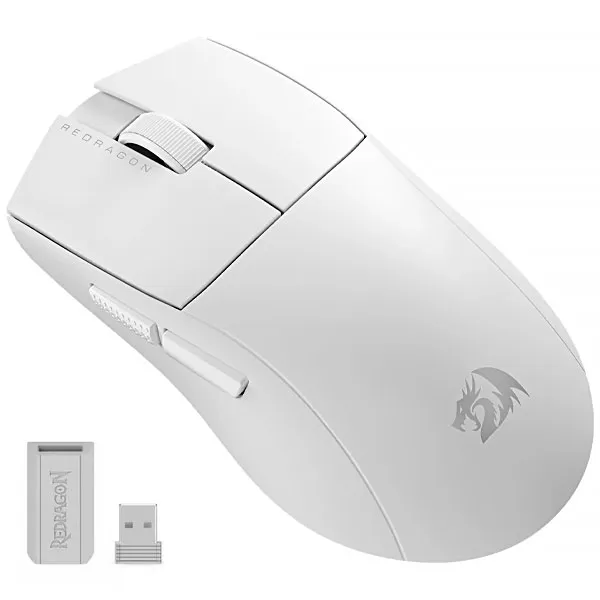 Mouse Gaming Sem Fio Redragon K1NG Pro M916W-PRO-1K USB até 26.000 DPI - Branco