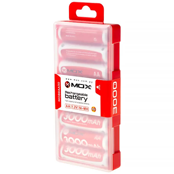 PILHA MOX RECARREGAVEL MOB8AA30 3000MAH AA C/8UNIDADES