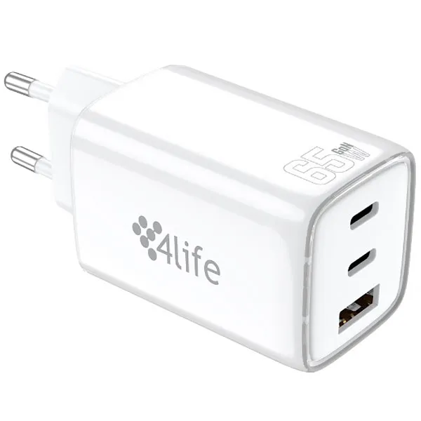 ADAPTADOR DE TOMADA USB/USB-C 4LIFE FL9565CCAW 65W 3SAIDA(PADRAO BR)BR